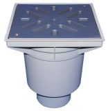 HL606LW/1 PERFEKT-подов сифон DN110, долно оттичане, решетка и рамка от пластмаса 0