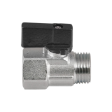 Мини сферичен кран M/Ж 1/2", черна ръкохватка, никелиран 0