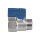 Мини сферичен кран M/Ж 1/2", синя ръкохватка, никелиран 0