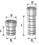 PP Фитинг за връзка към PVC ф110/100, L156 0