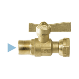 Сферичен кран 3/4" M с вър. гайка за вход на водомер с възвратен клапан, месинг  ръкохватка 0
