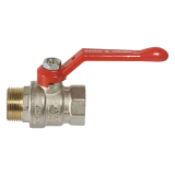 Сферичен кран , черв. алуминиева дръжка, Ж/M 1 1/2" 0