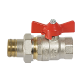 Сферичен кран с холендрова връзка, T-дръжка, 1"M x 1"Ж 0